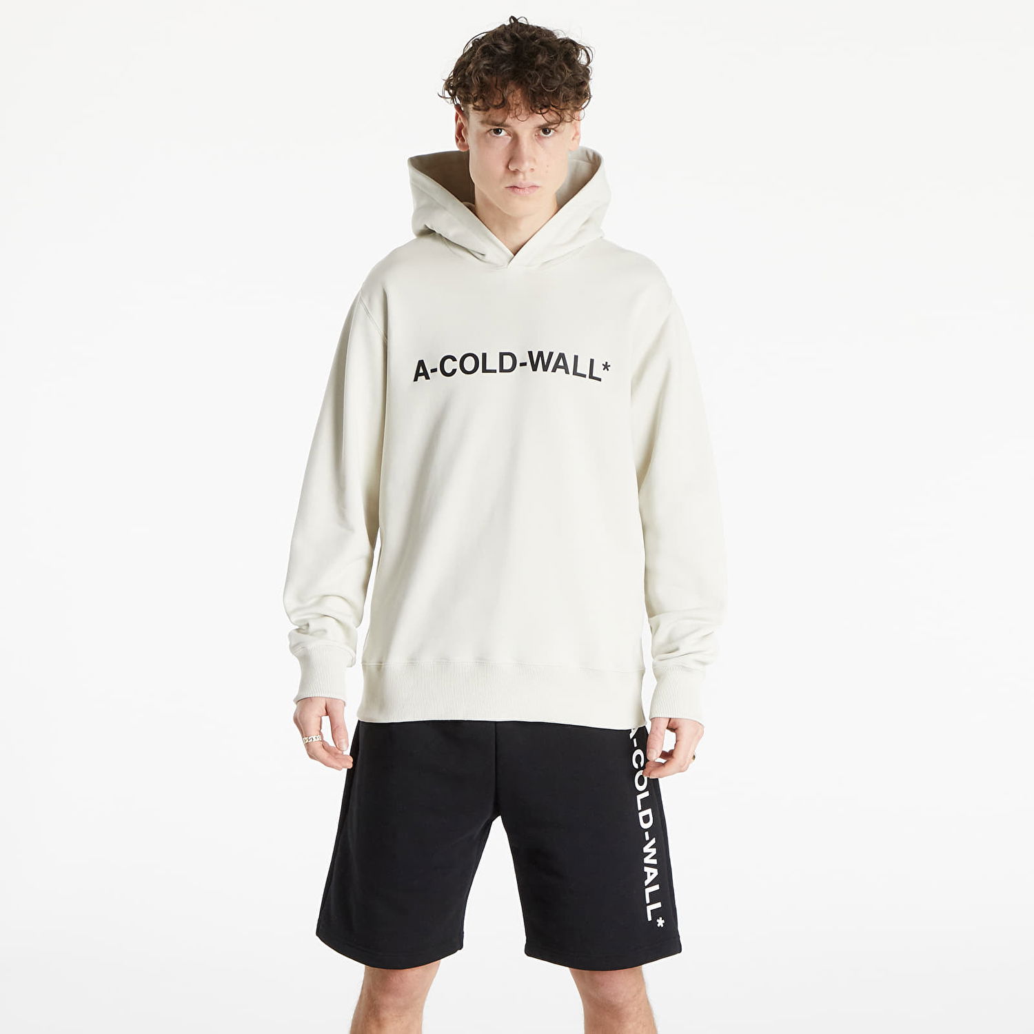 Mikina A-COLD-WALL* Knitted Essential Logo Hoodie Béžová | ACWMW057 Bone, 1