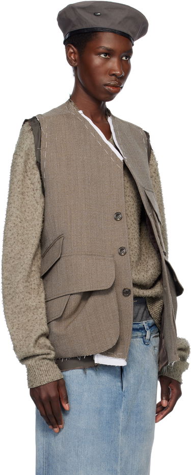 Vesta Maison Margiela Maison Margiela Sleeveless Wool Vest Šedá | S50FB0109 M35414, 4