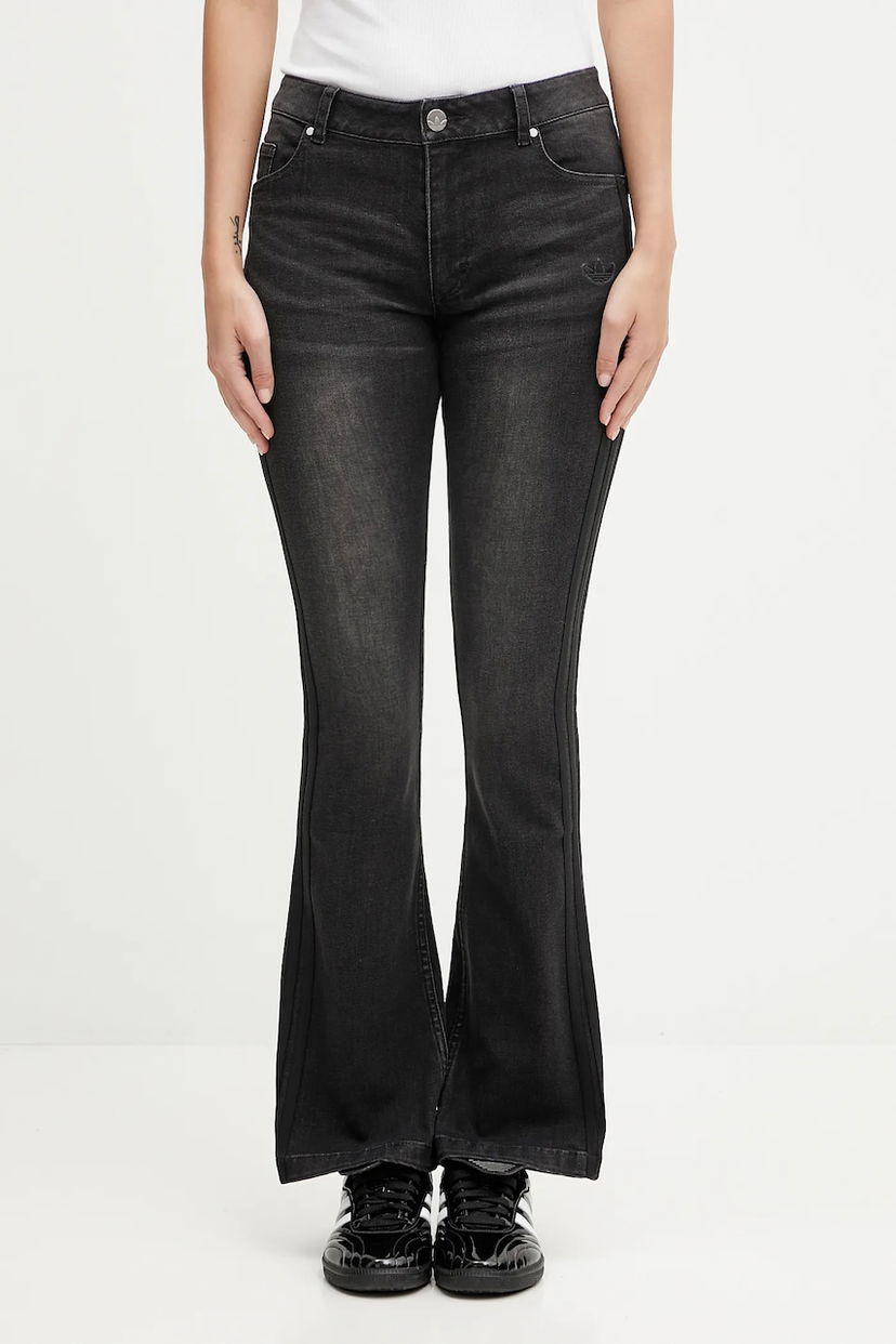 Džínsy adidas Originals adidas Originals Slim Denim Medium Waist Flare Jeans Čierna | KE9802