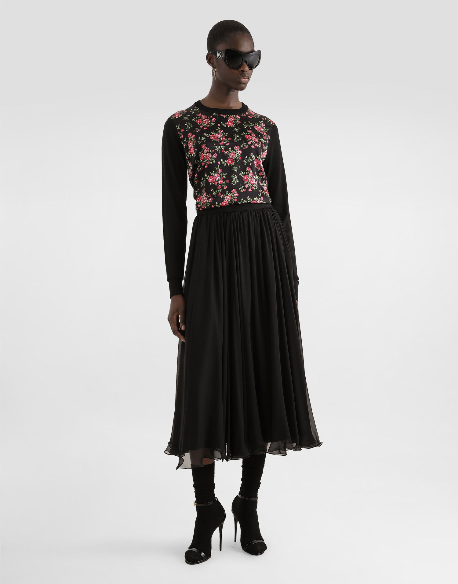 Sveter Dolce & Gabbana Small Rose Bouquets-print Silk And Satin Pullover Rôznofarebný | FXX31TJBSOPHN5XP, 1