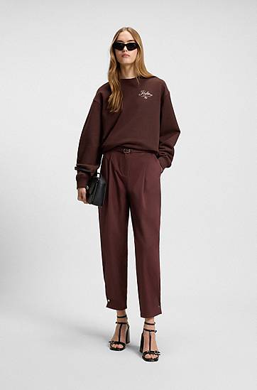 Mikina BOSS Terry Sweatshirt with Graphic Print Hnedá | 50545633, 1