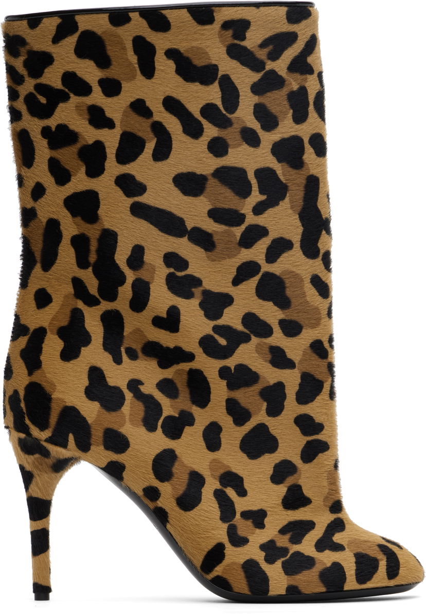 Oblečenie Alaïa ALAÏA Low 90 Leopard Print Calf Hair Boots Hnedá | AA3B098CK205