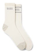 Two-pack Ribbed Crew Socks with Sparkly Logos and Trim