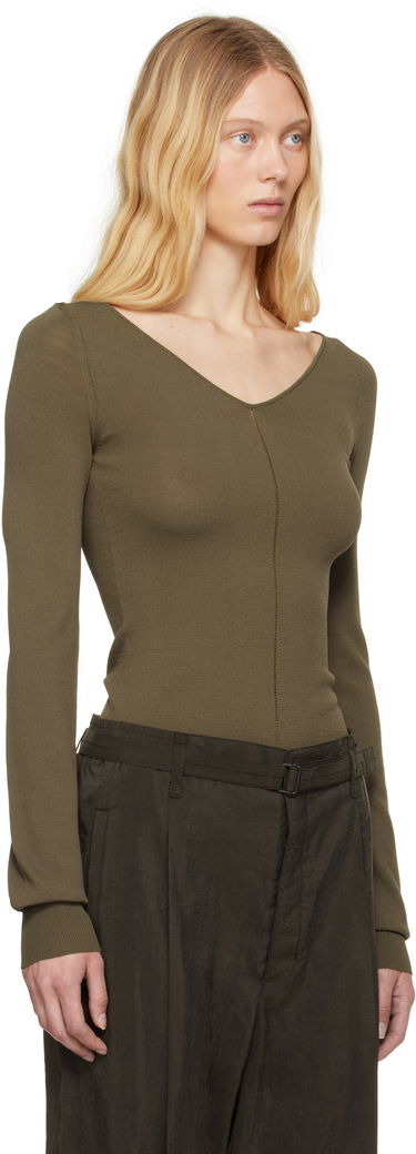 Sveter LEMAIRE Lemaire Wide V-Neck Top Zelené | TO1362 LK1038, 1