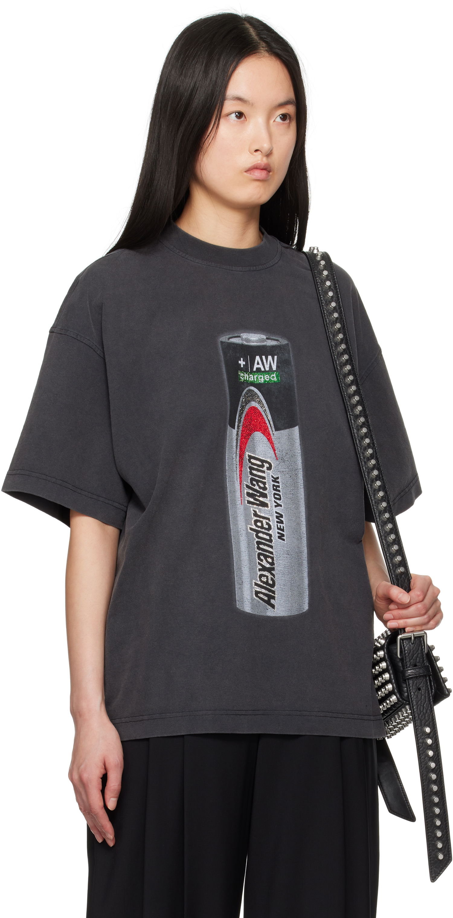 Tričko Alexander Wang Alexander Wang Unisex Battery Logo-Print Graphic T-Shirt Čierna | UCC2251832, 1