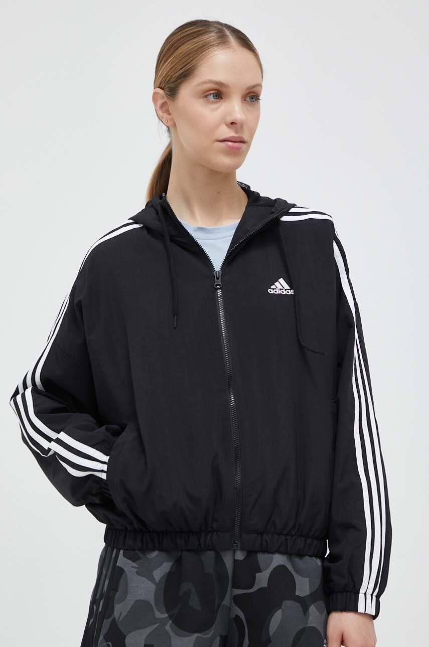 Vetrovka adidas Originals Essentials 3-Stripes Woven Windbreaker Čierna | HT3399, 0