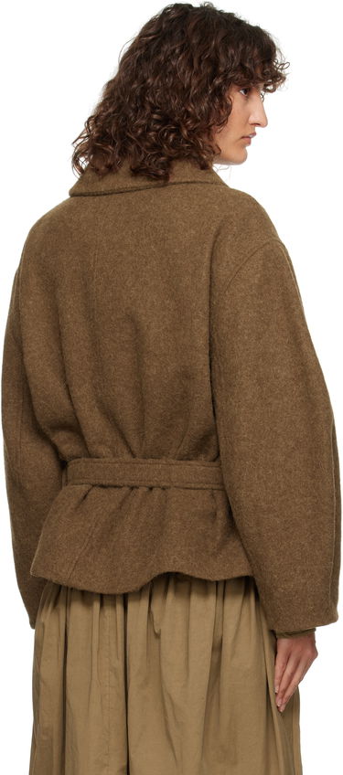 Kabáty LEMAIRE Lemaire Short Asymmetrical Bathrobe Jacket Hnedá | CO1083 LF504, 2