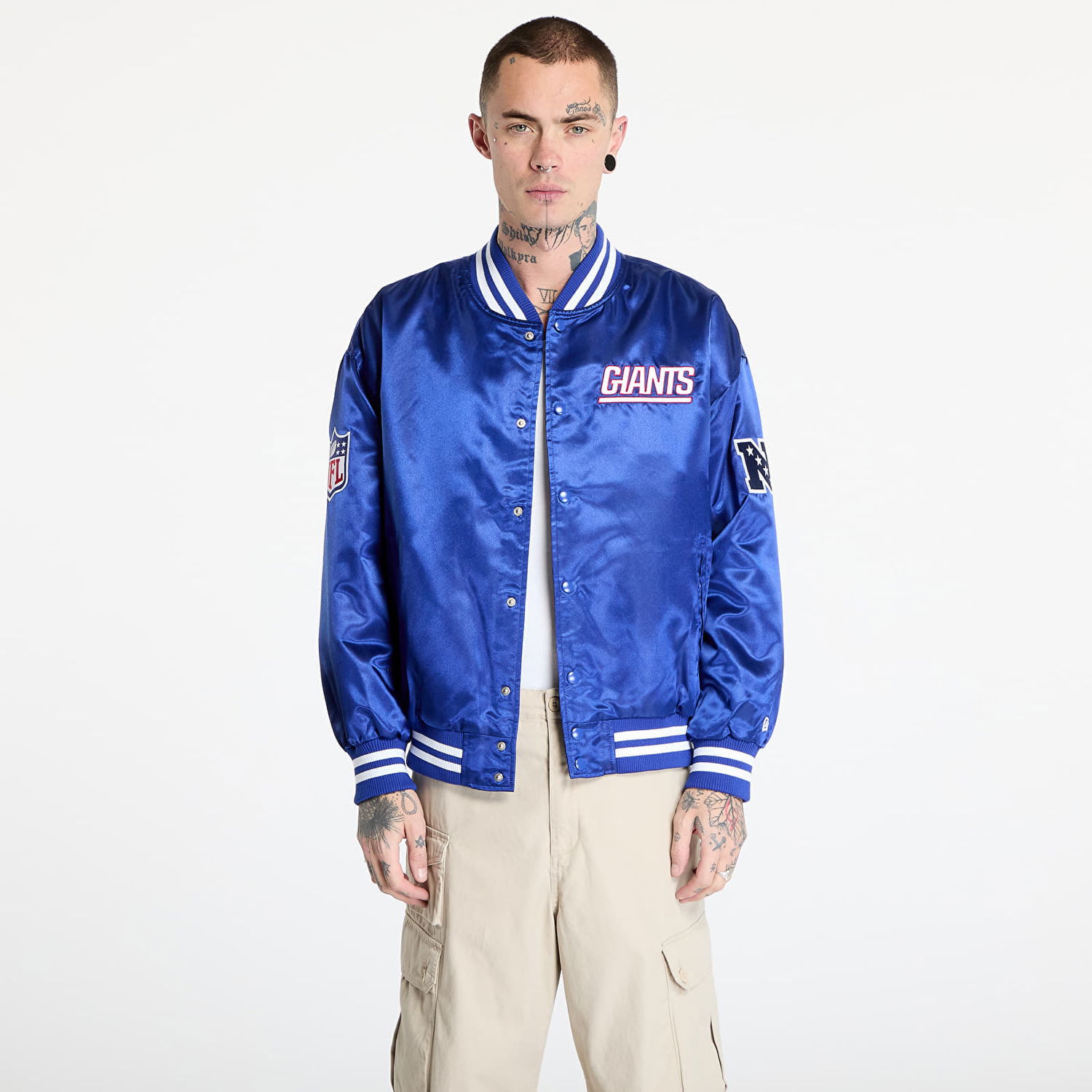 Bomber bunda New Era Satin Bomber Jacket Modrá | 60580615, 0
