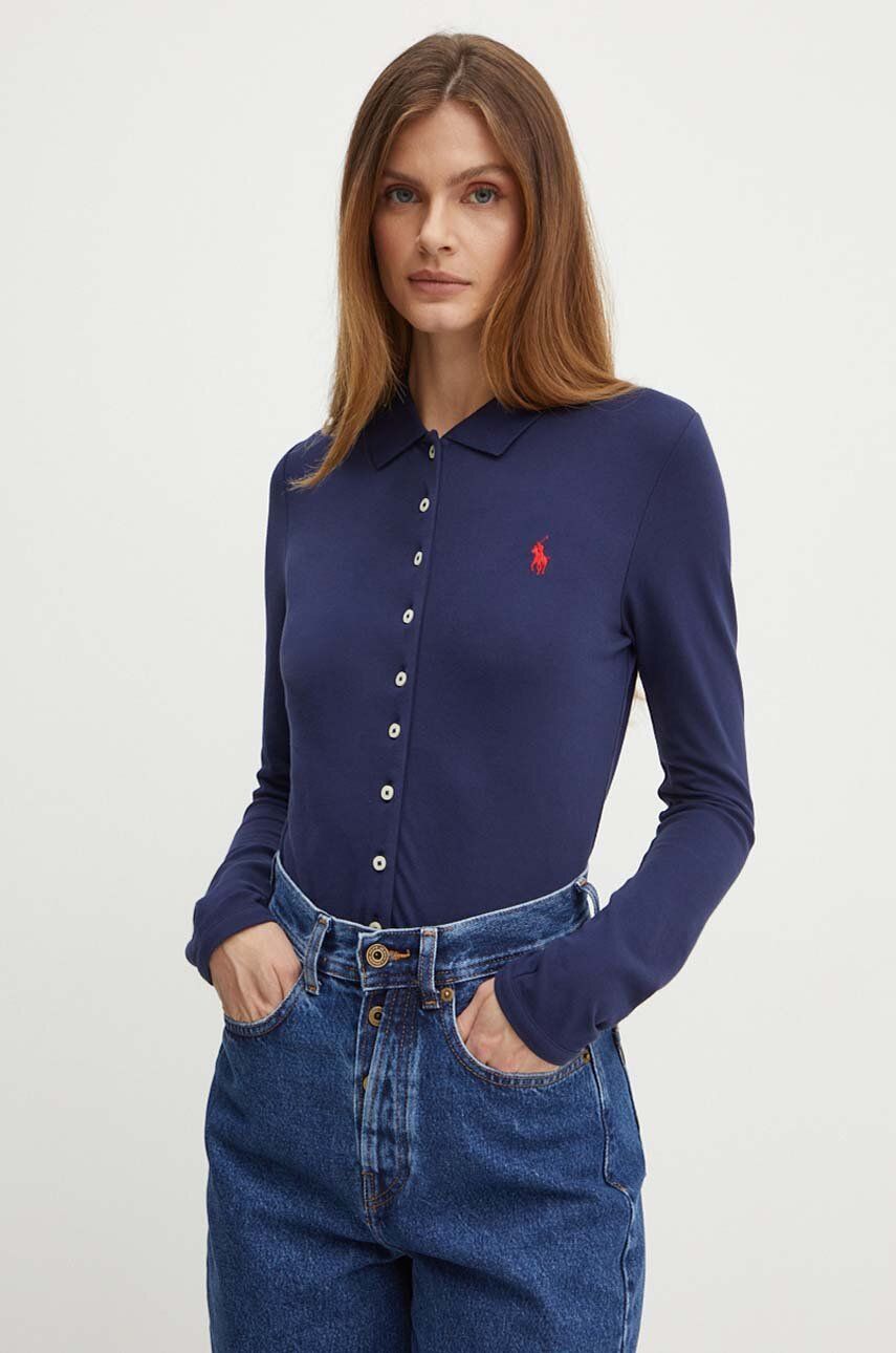 Polo tričko Polo by Ralph Lauren Slim Polo Shirt Modrá | 211941176, 0