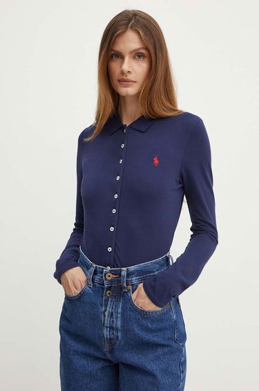 Polo tričko Polo by Ralph Lauren Slim Polo Shirt Modrá | 211941176, 0