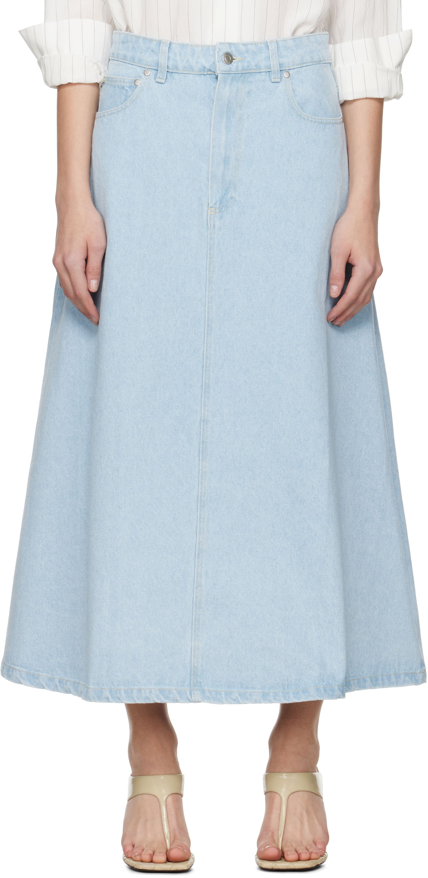 Sukňa Nanushka Nanushka Cintia Denim Midi Skirt Modrá | NW25SSSK24152, 0