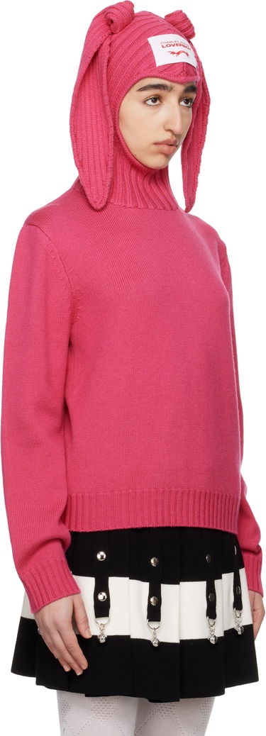 Sveter Charles Jeffrey Loverboy Charles Jeffrey LOVERBOY Merino Rabbit Balaclava Hoodie Ružová | 54090902, 1