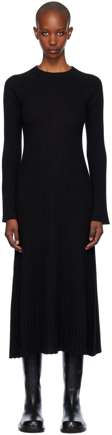 Šaty Loulou de Saison Loulou de Saison Hobas Knit Midi Dress Čierna | HOBAS, 0