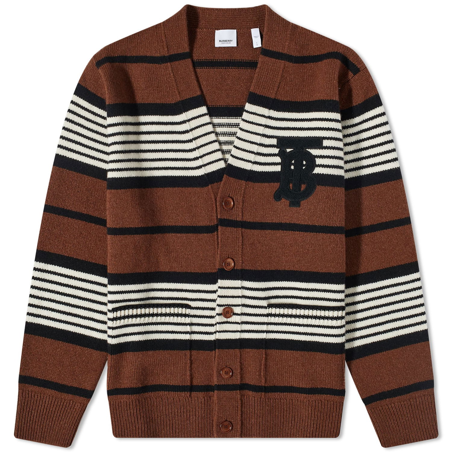 Sveter Burberry Triple Stripe TB Cardigan Hnedá | 8067890, 0