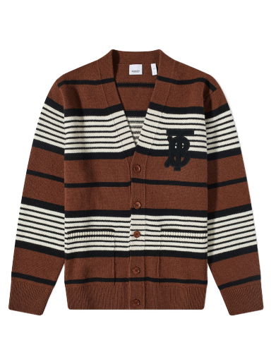 Sveter Burberry Triple Stripe TB Cardigan Hnedá | 8067890