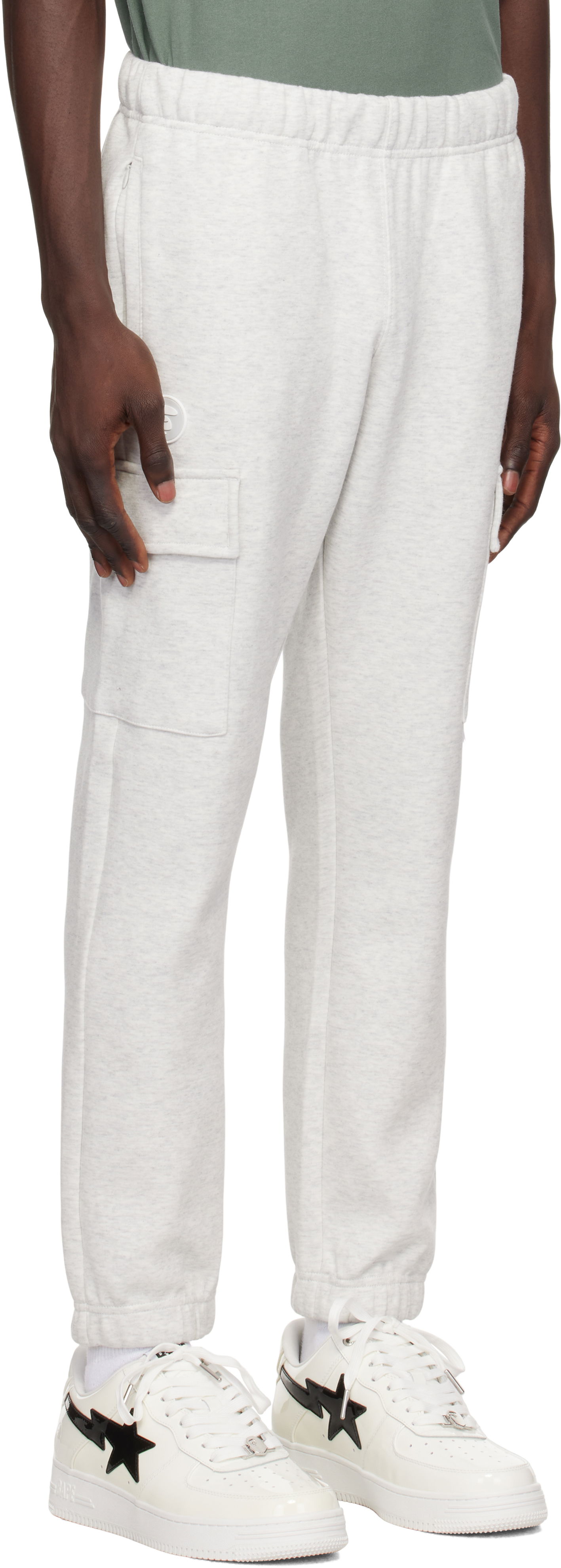 Tepláky AAPE by A Bathing Ape AAPE by A Bathing Ape 'AAPE Now' Sweat Cargo Pants Šedá | AAPPTMB628XANWH2, 1