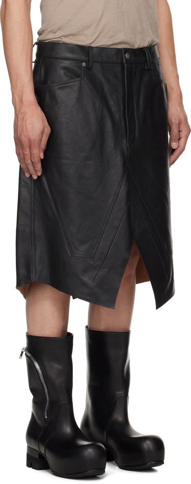 Sukňa Rick Owens Rick Owens Hollywood Leather Skirt Čierna | RU01E5345 LTP, 1