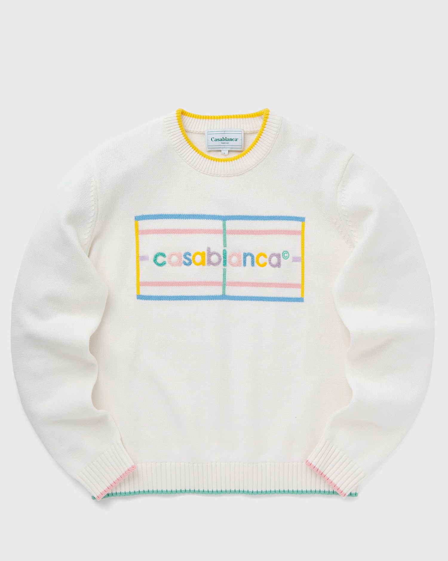 Mikina Casablanca PASTEL COURT EMBROIDERED SWEATER Biela | MPF24-KW-704-01, 0