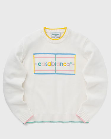 Mikina Casablanca PASTEL COURT EMBROIDERED SWEATER Biela | MPF24-KW-704-01, 0