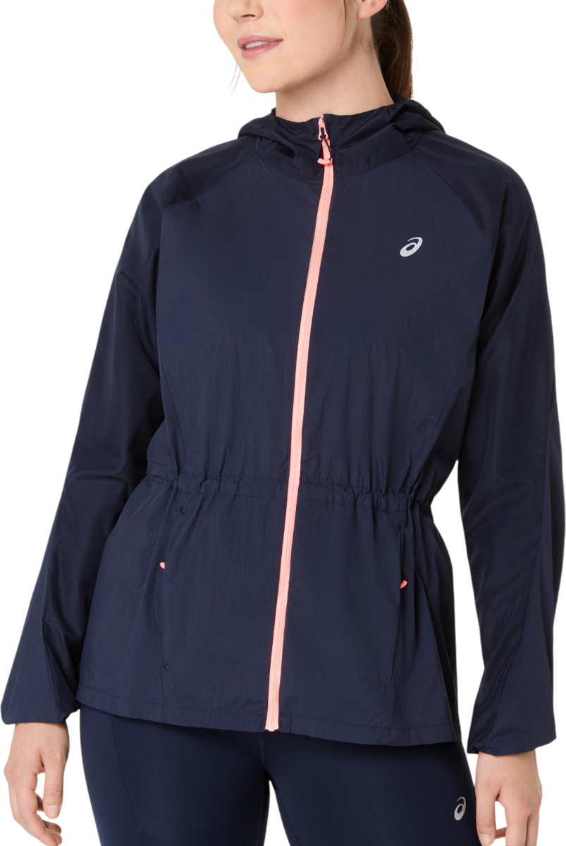 Vetrovka Asics Hooded ROAD PACKABLE Full-Zip Jacket with Drawstring Waist Navy | 2012d076-400, 0