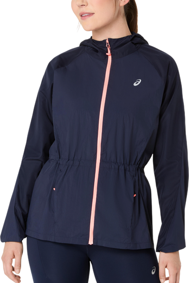 Vetrovka Asics Hooded ROAD PACKABLE Full-Zip Jacket with Drawstring Waist Navy | 2012d076-400, 0