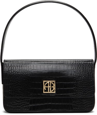 Kabelka Anine Bing Crocodile Embossed Leather Shoulder Bag Čierna | A-13-10232-010, 0
