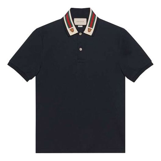 Polo tričko Gucci Short Sleeve Stripe Polo Navy | 545714-XJAGU-4685