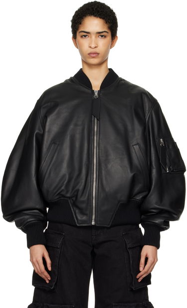 Bomber bunda The Attico The Attico Anja Leather Bomber Jacket Čierna | 250WCB00004 LBT128AA, 0