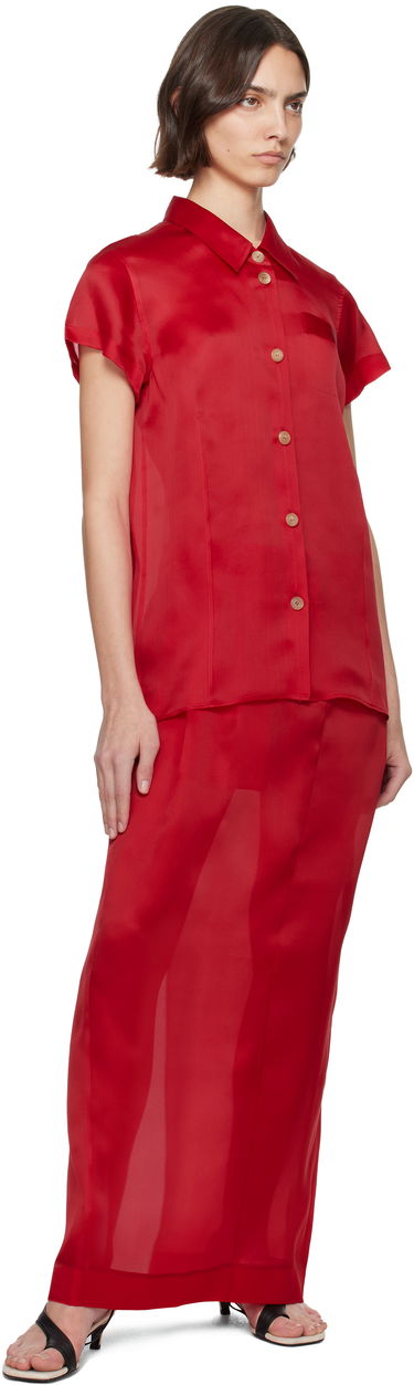 Košeľa Khaite KHAITE Keefe Silk Shirt Červená | 23833002, 3