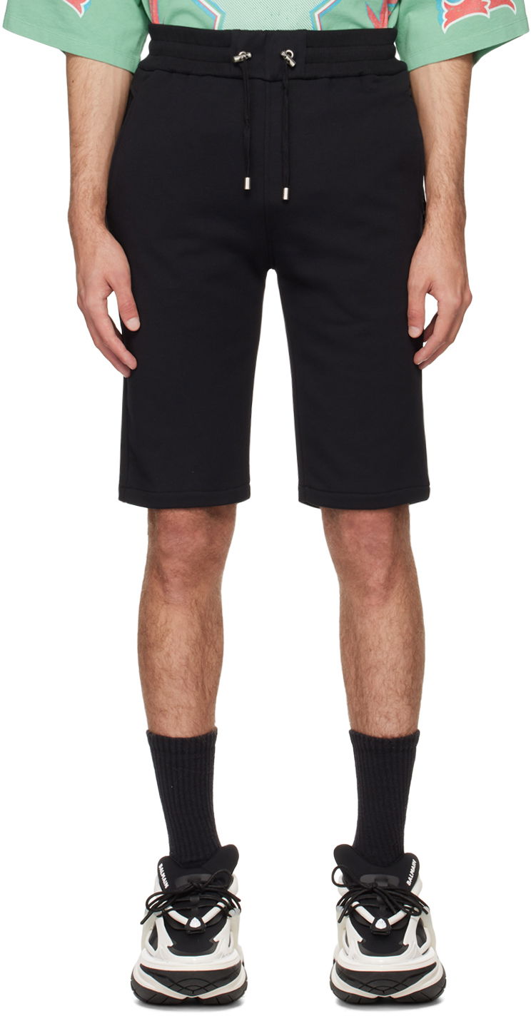 Šortky Balmain Flocked Shorts Čierna | CH1OA003BB04