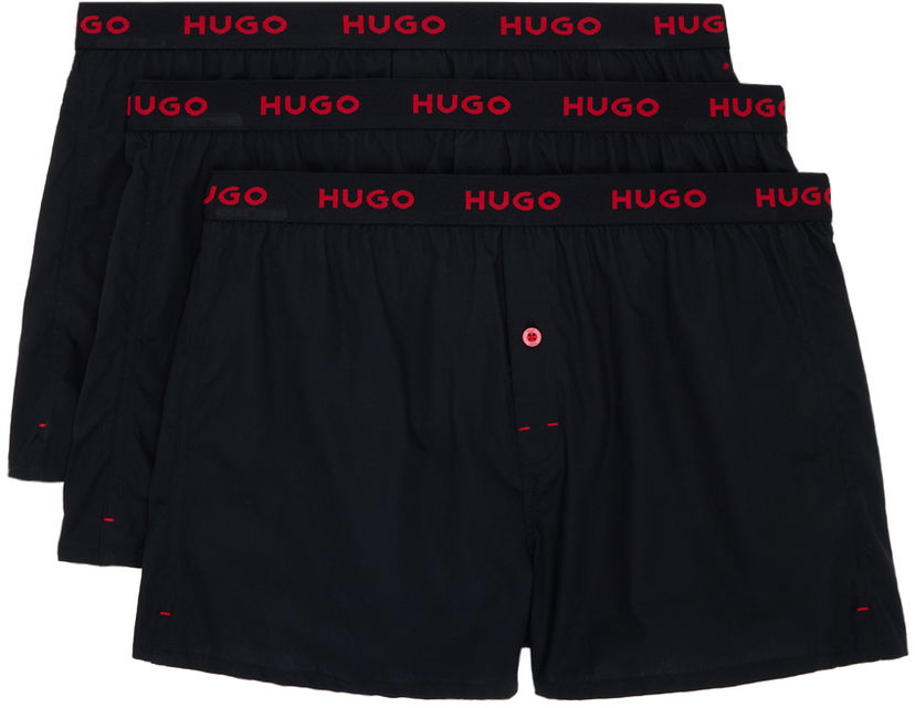 Boxerky BOSS Hugo Three-Pack Logo Boxers Čierna | 50510216