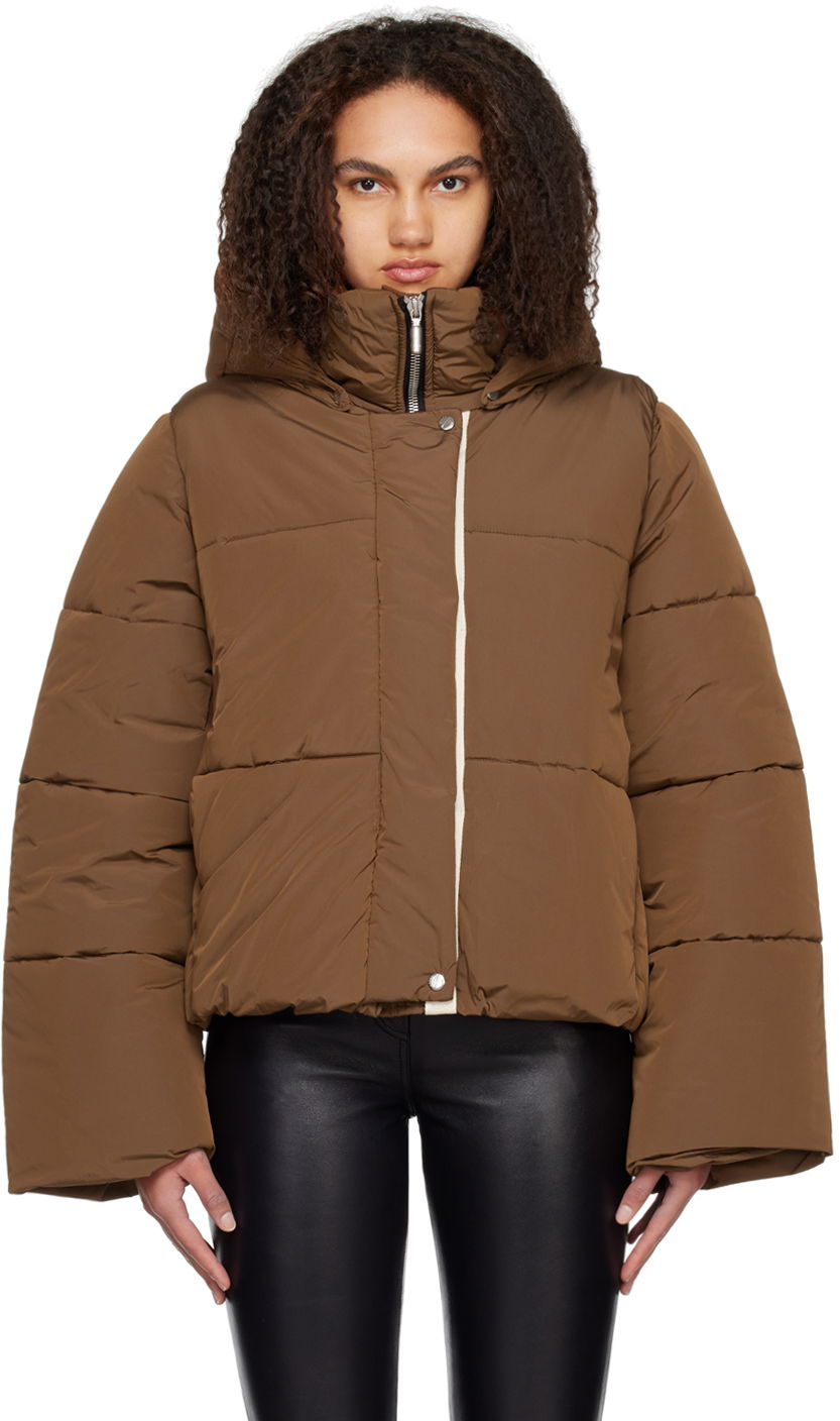Prešívaná bunda Rhude Rhude Hooded Puffer Jacket Hnedá | RHFW22JA34016090, 0