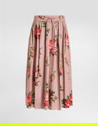 Dolce & Gabbana Rose Bouquet-print Midi Skirt