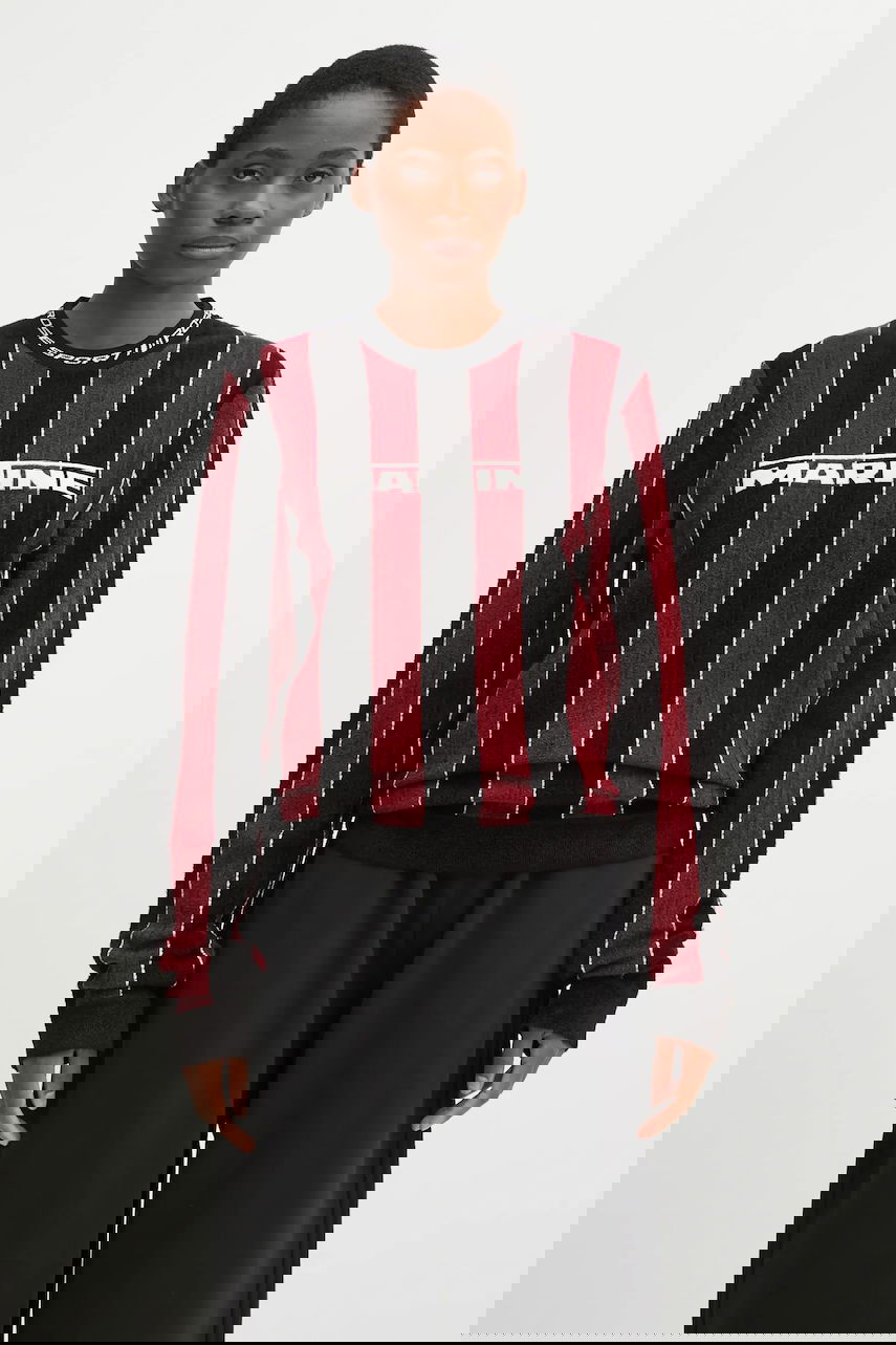 Sveter Martine Rose Martine Rose Sporty Logo Crew Striped Long-Sleeve Sweater Rôznofarebný | 982YA20027, 0