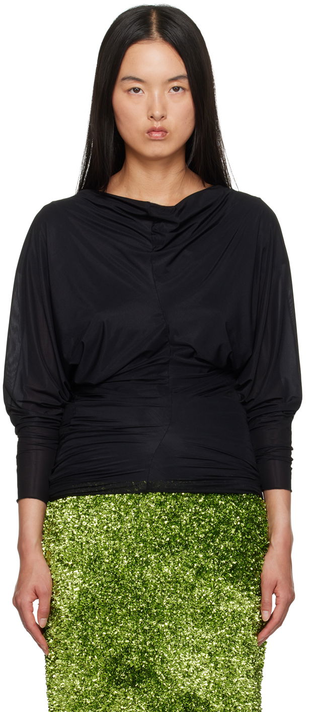 Košeľa Dries Van Noten Draped Blouse Čierna | 242-011145-9204, 0