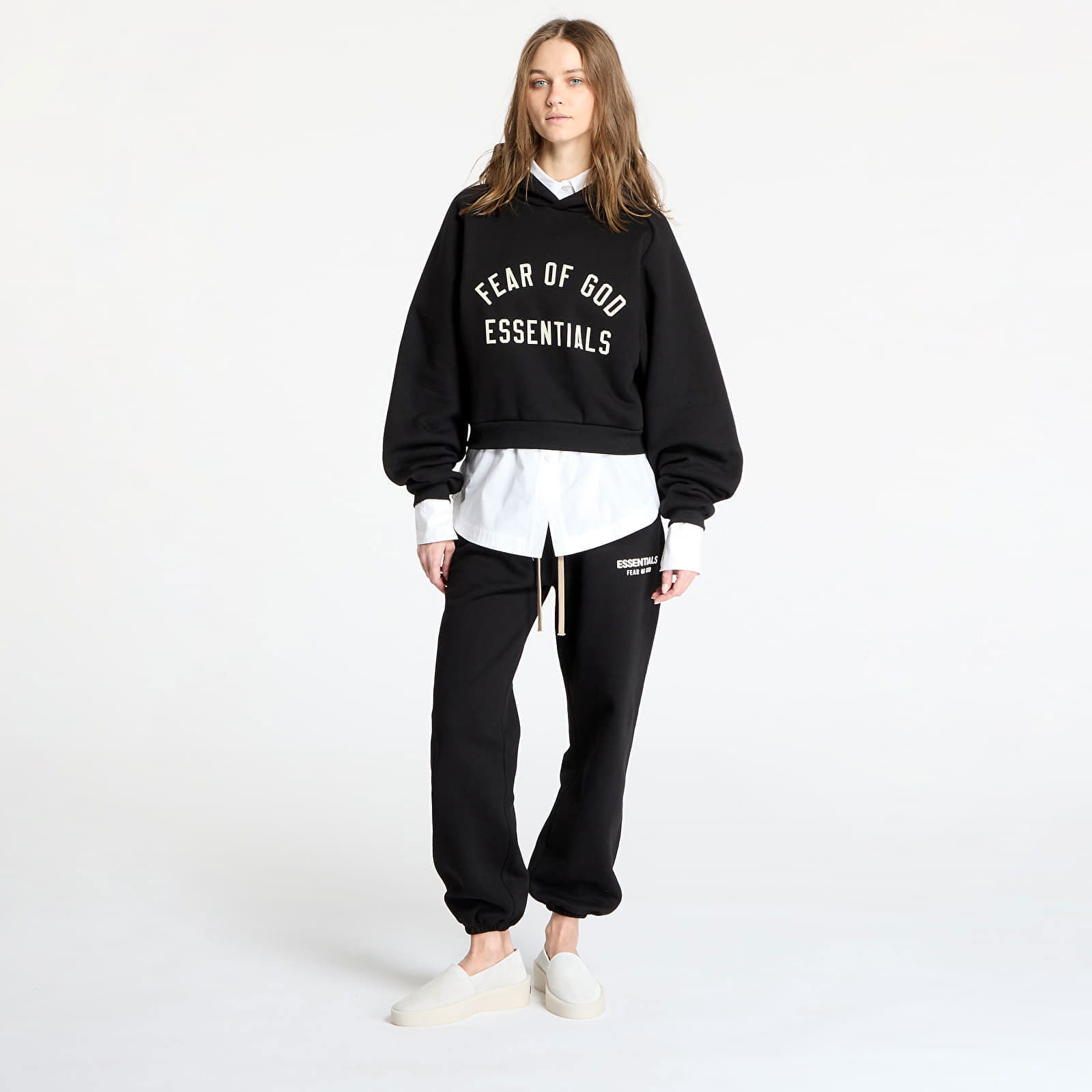 Essentials Fleece Cropped Hoodie