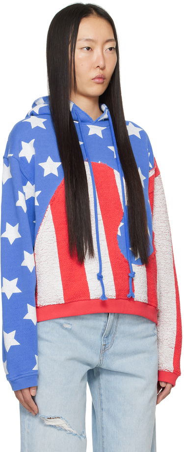 Mikina ERL Stars & Stripes Swirl Print Fleece Hoodie Červená | ERL07T022, 1