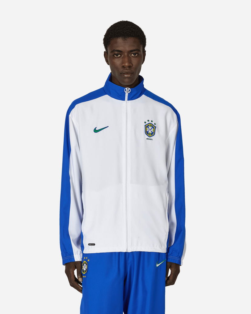 Bunda Nike Brazil 1998 Reissue Replica Football Track Jacket White / Lyon Blue Biela | FZ6681-100