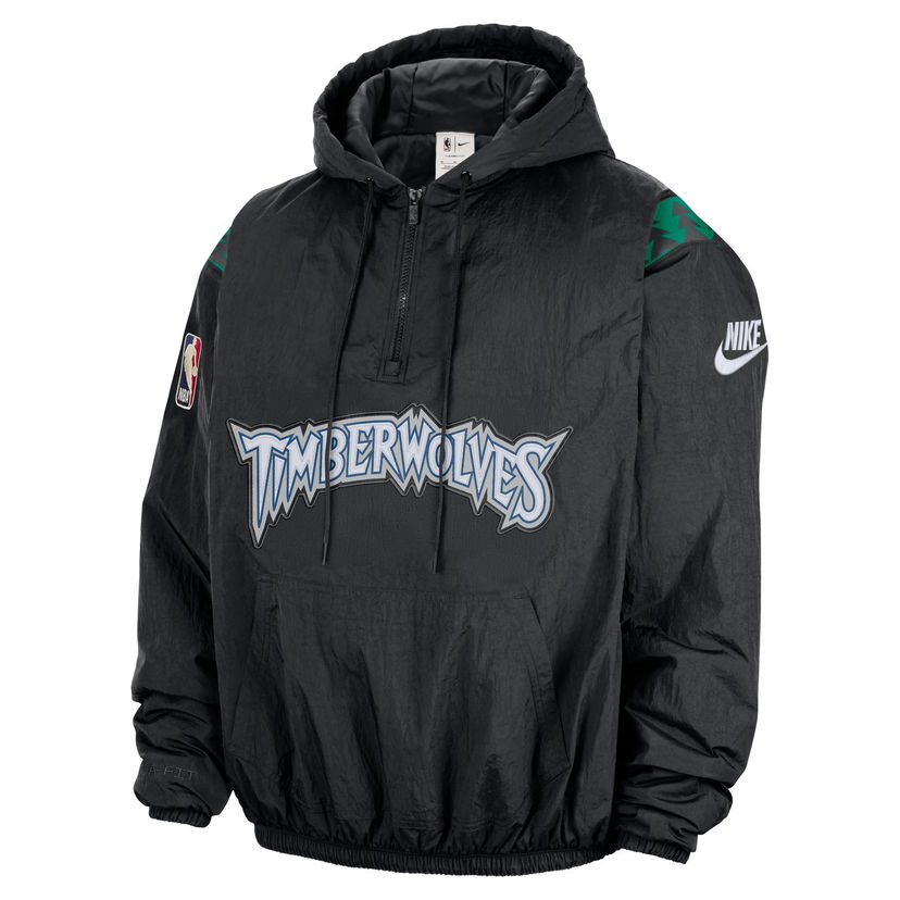 Mikina Nike Therma-FIT Minnesota Timberwolves Hardwood Classics 1/2-Zip Hoodie Čierna | HQ5332-010