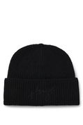 Hugo Ribbed Beanie with Handwritten Logo