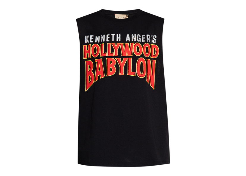 Tielko Gucci Hollywood Babylon Tank Top Black Čierna | 688407 XJEDM 1043