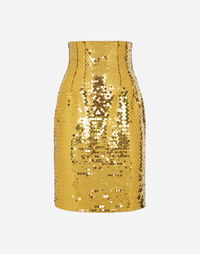 High-waisted Sequined Midi Skirt