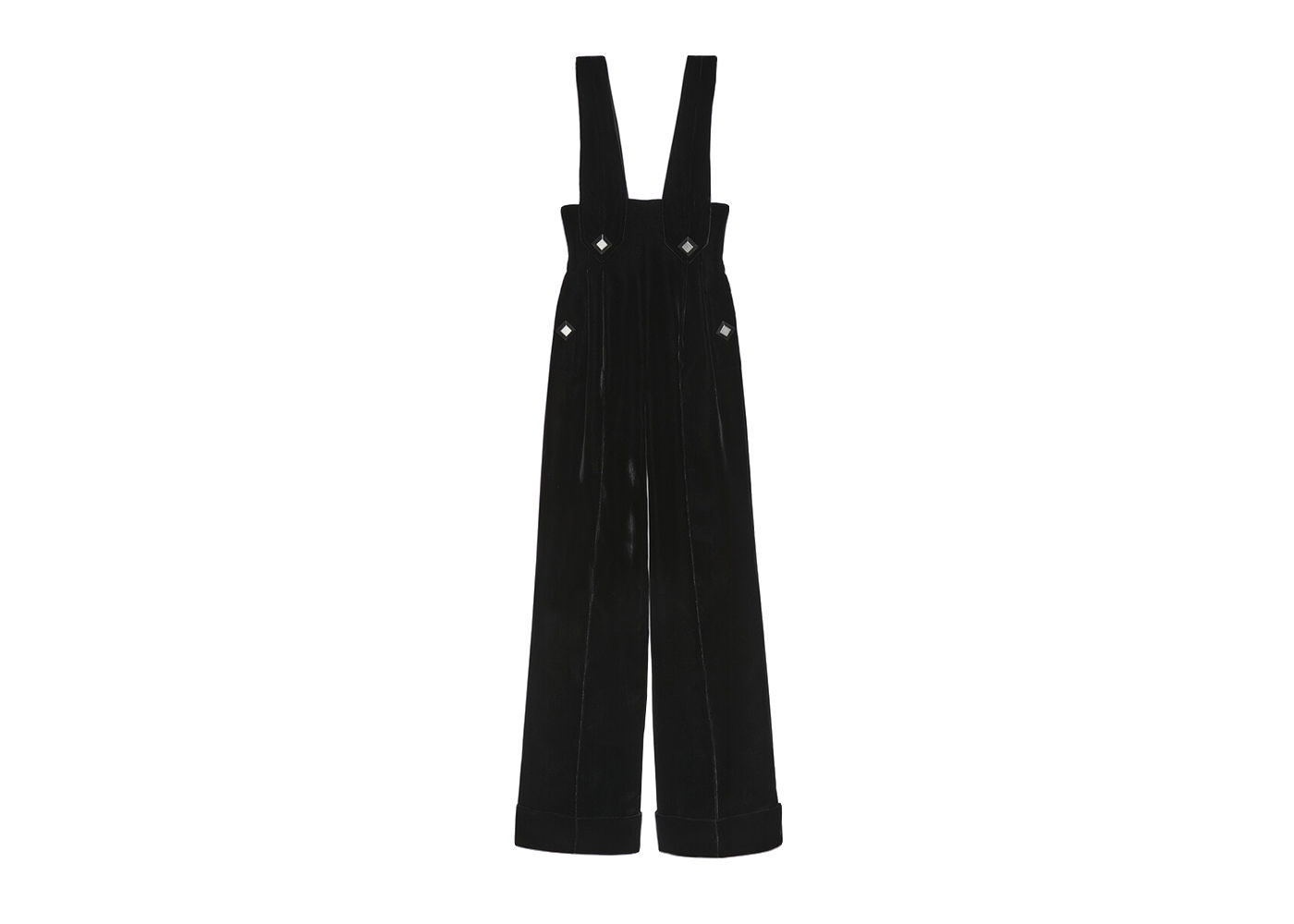 Overal Gucci Silk Viscose Cuffed Jumpsuit Čierna | 725971 ZAGN6 1000, 0