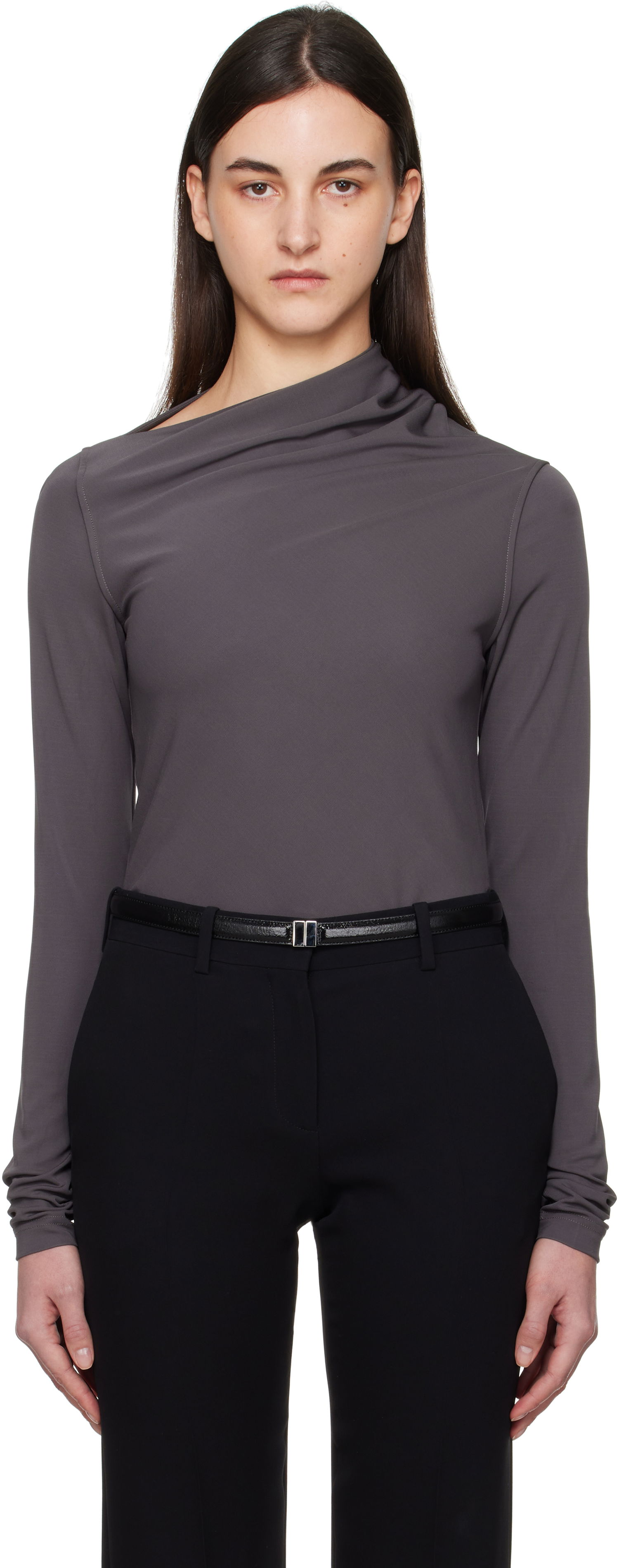 Tričko TOTEME TOTEME Draped Jersey T-Shirt Šedá | 251-WRT4462-FB0162, 0