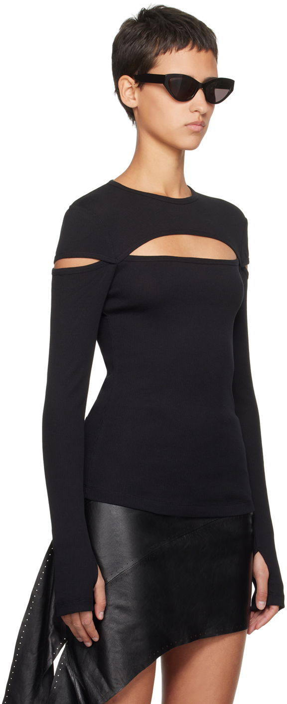 Sveter Helmut Lang Helmut Lang Slash Long Sleeve T-Shirt Čierna | N09HW509, 1