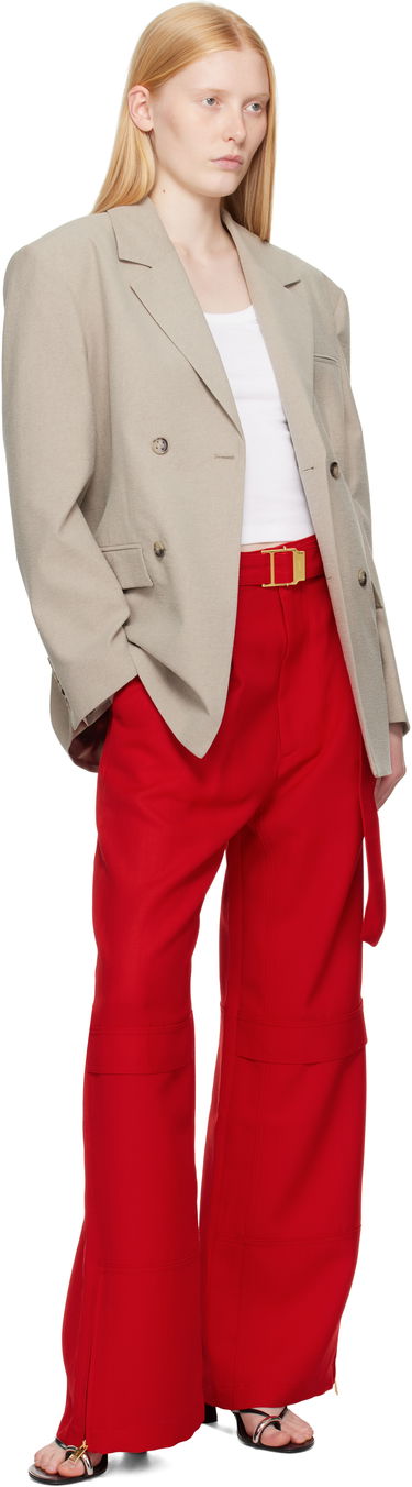 Nohavice AMI AMI Paris Wool Cargo Pants Červená | FTR307.WV0068, 3