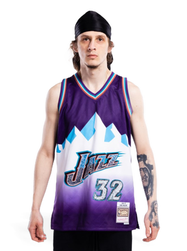 Dres Mitchell & Ness 75th Anniversary Swingman Jersey Karl Malone Fialová | SMJY1202-UJA96KMAPURP