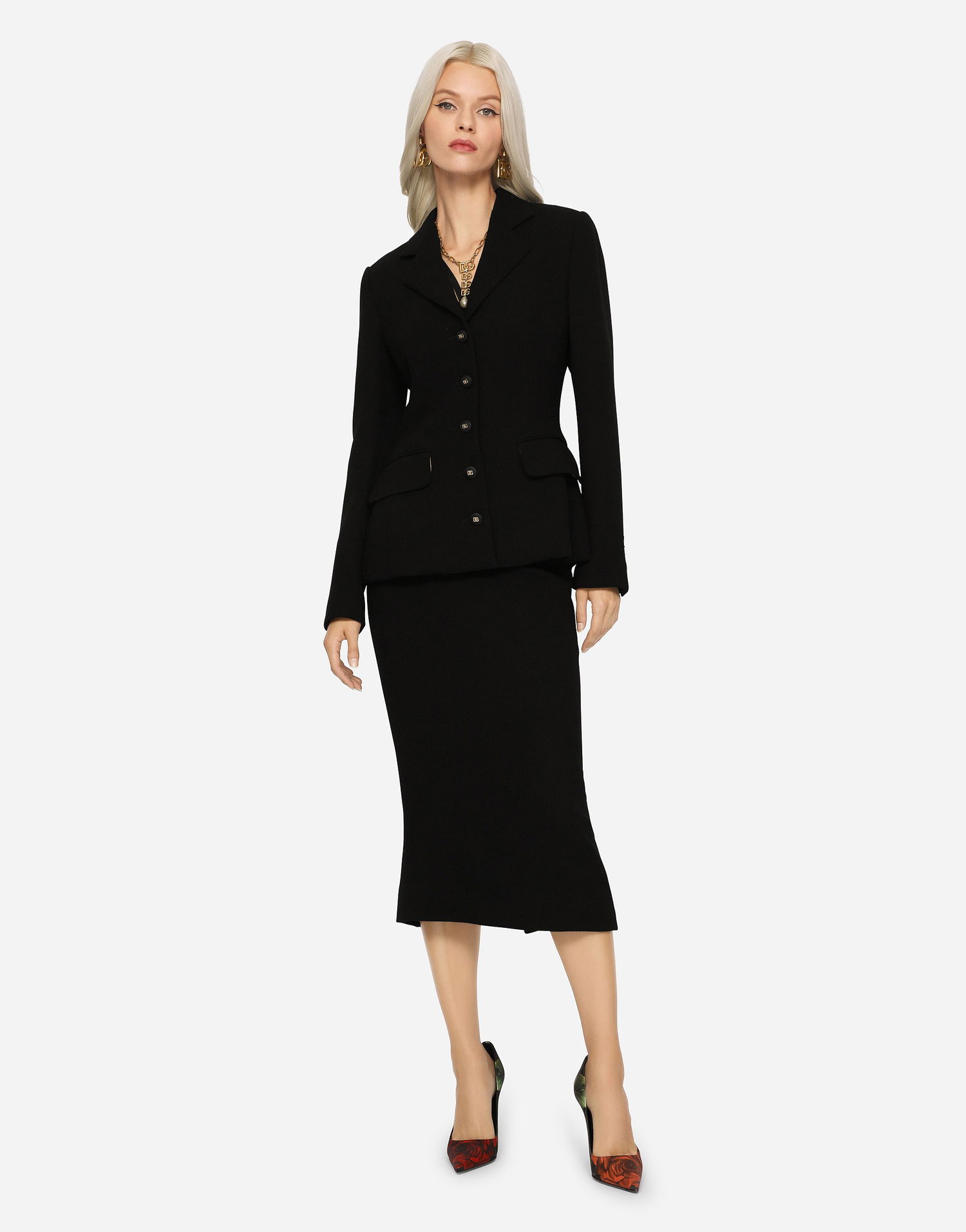 Sukňa Dolce & Gabbana Dolce & Gabbana Virgin Wool Pencil Skirt Čierna | F4BZBTGDCL2N0000, 1