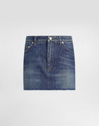 Dolce & Gabbana Frayed Hem Denim Mini Skirt