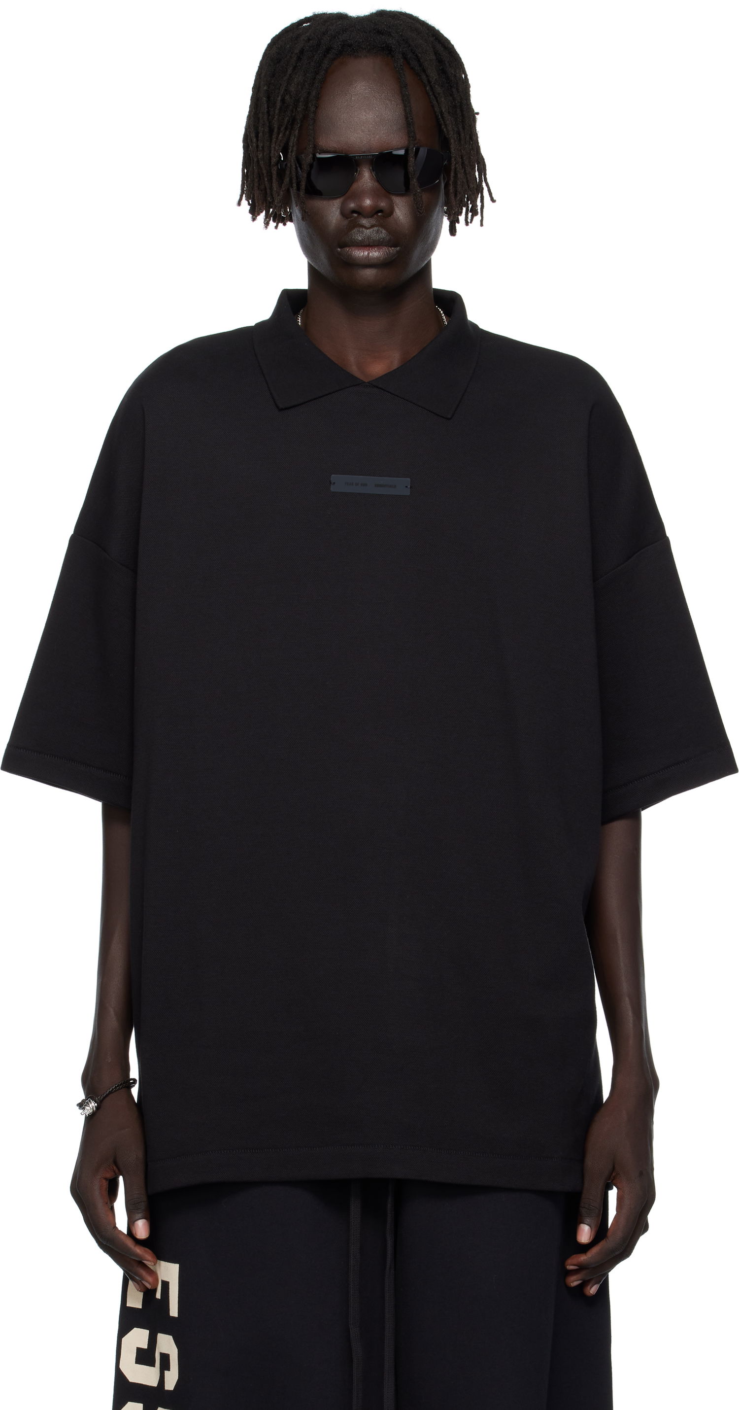 Polo tričko Fear of God ESSENTIALS 90s Fit Piqué Polo Čierna | 125SP254400F, 0